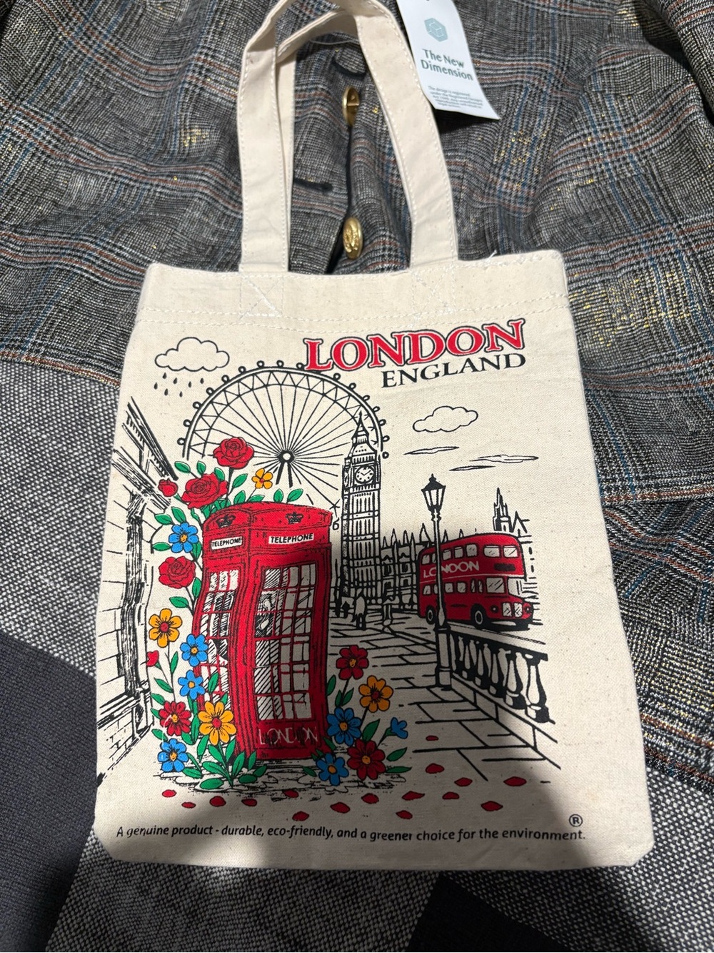 London canvas bag from London trip